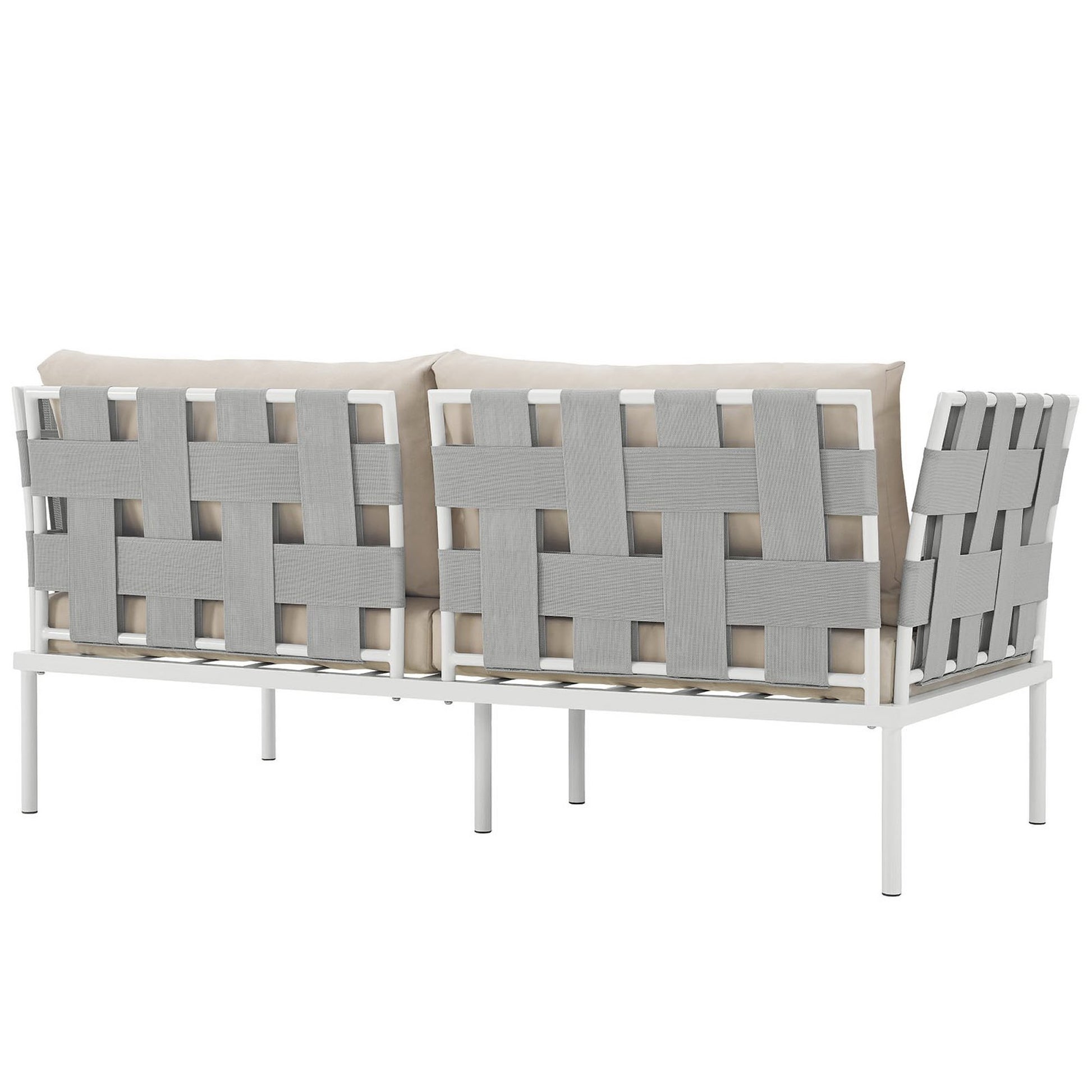 Harmony Outdoor Patio Aluminum Loveseat - White White