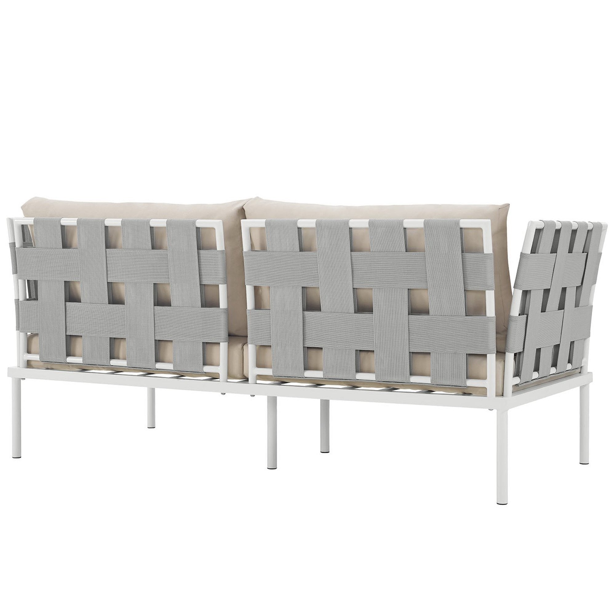 Harmony Outdoor Patio Aluminum Loveseat - White White