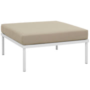Harmony Outdoor Patio Aluminum Ottoman - White Beige