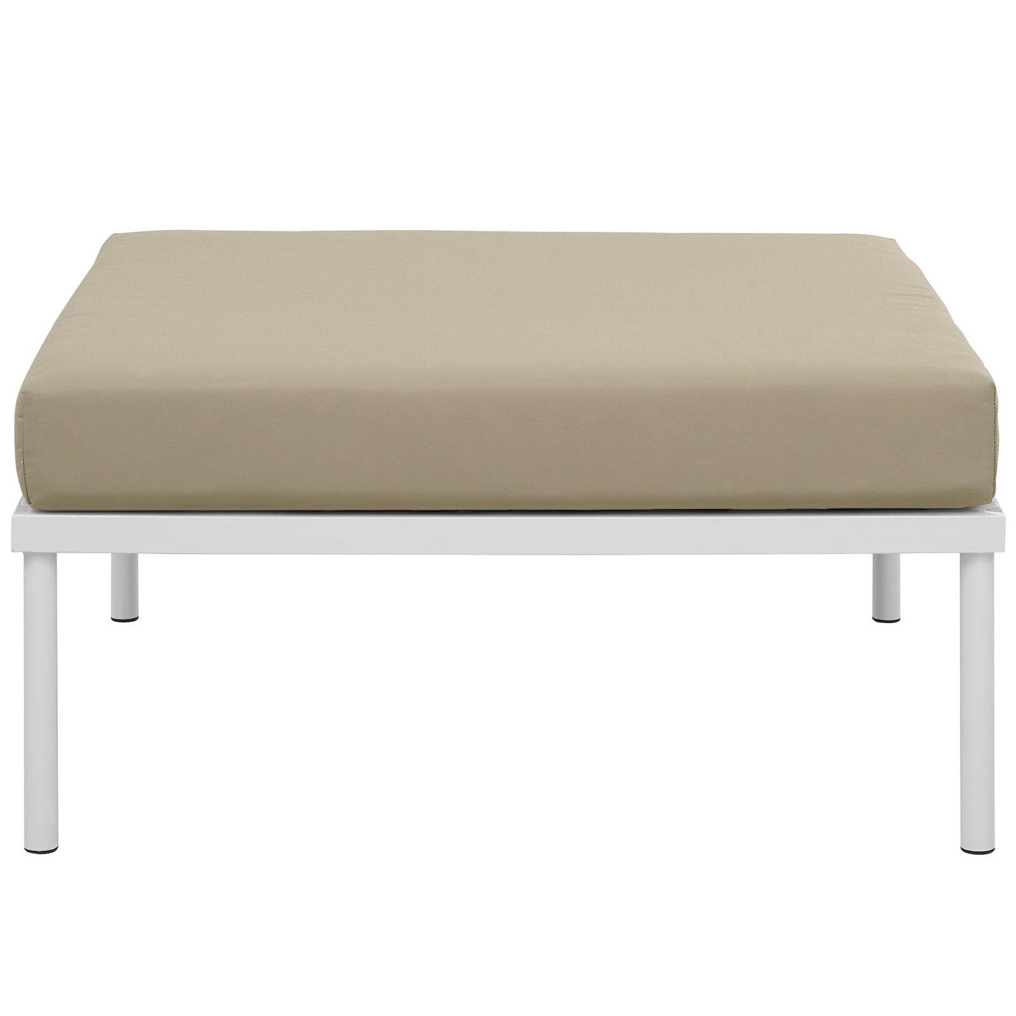 Harmony Outdoor Patio Aluminum Ottoman - White Navy