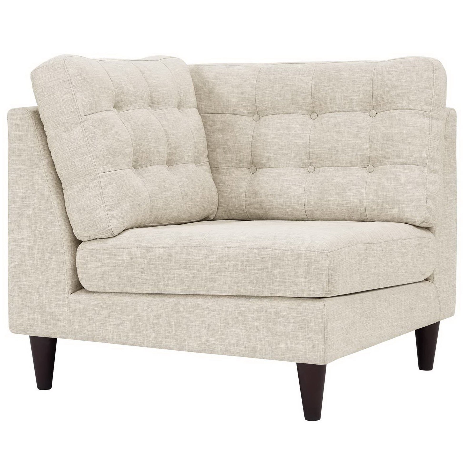 Empress Upholstered Fabric Corner Sofa - Beige