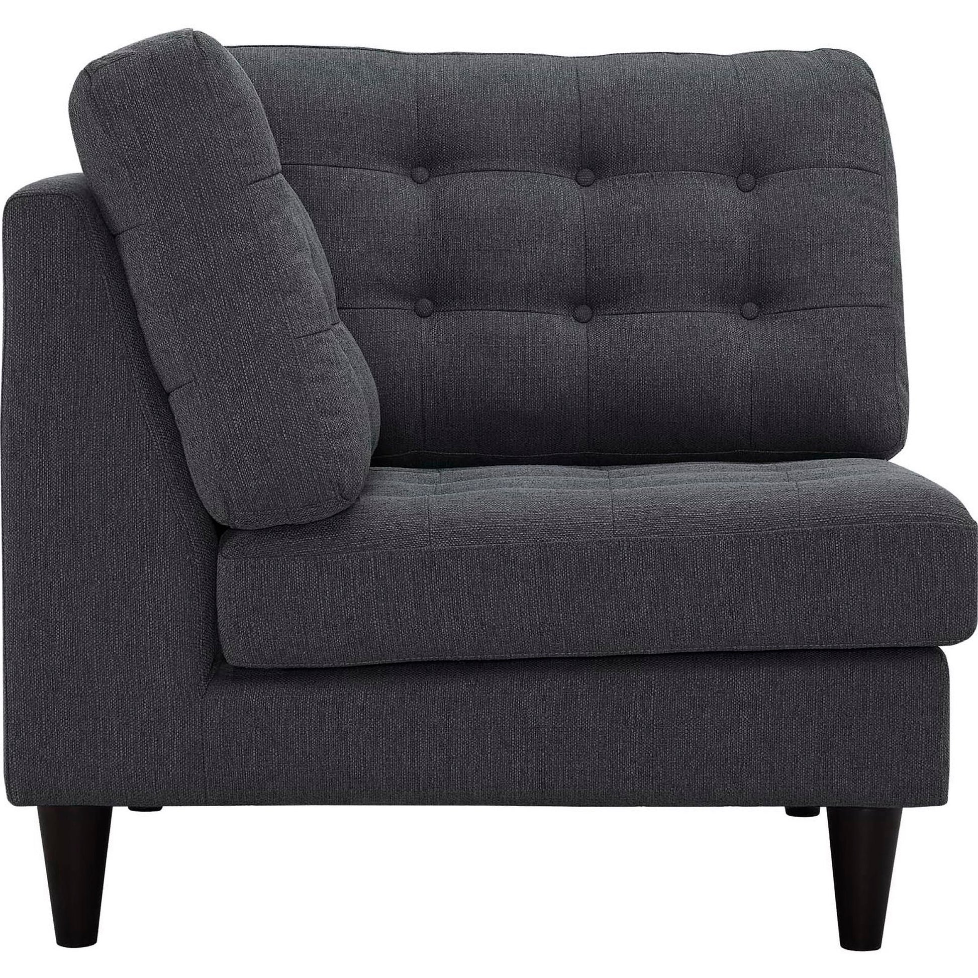 Empress Upholstered Fabric Corner Sofa - Light Gray