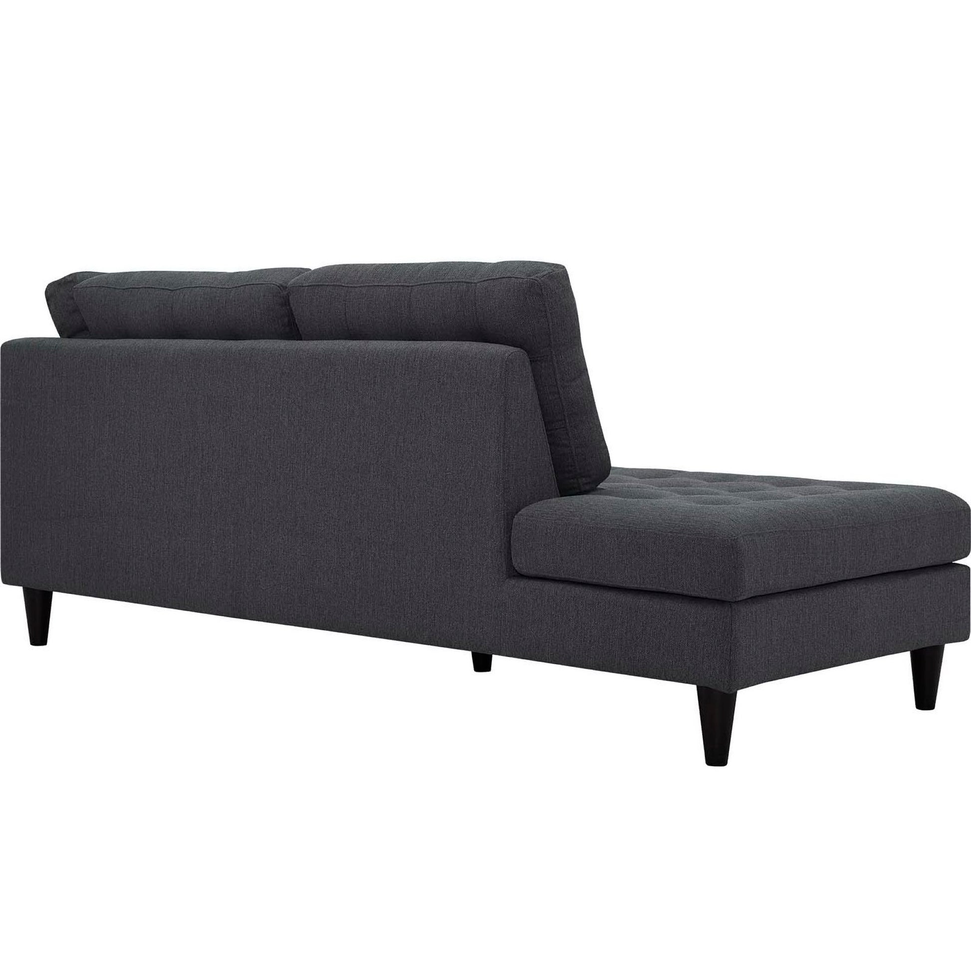 Empress Upholstered Fabric Left Facing Bumper - Light Gray