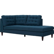 Empress Upholstered Fabric Right Facing Bumper - Azure