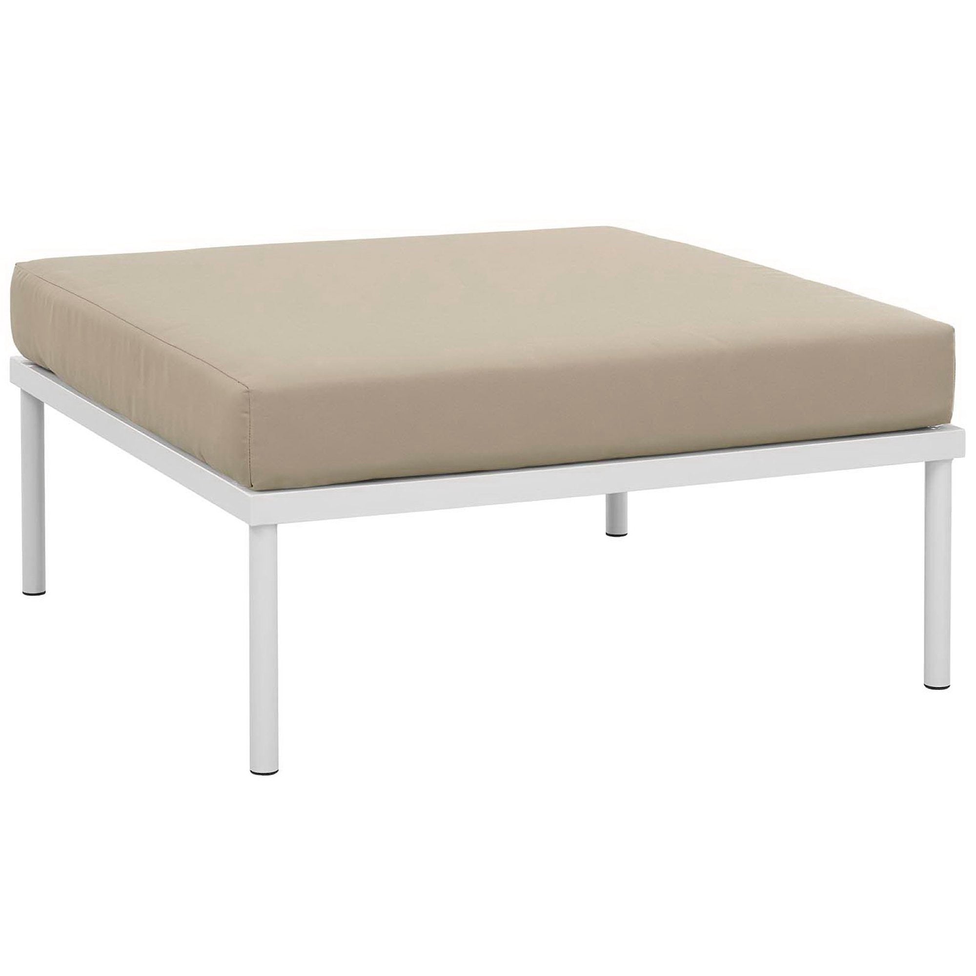 Harmony 3 Piece Outdoor Patio Aluminum Sectional Sofa Set - White Navy