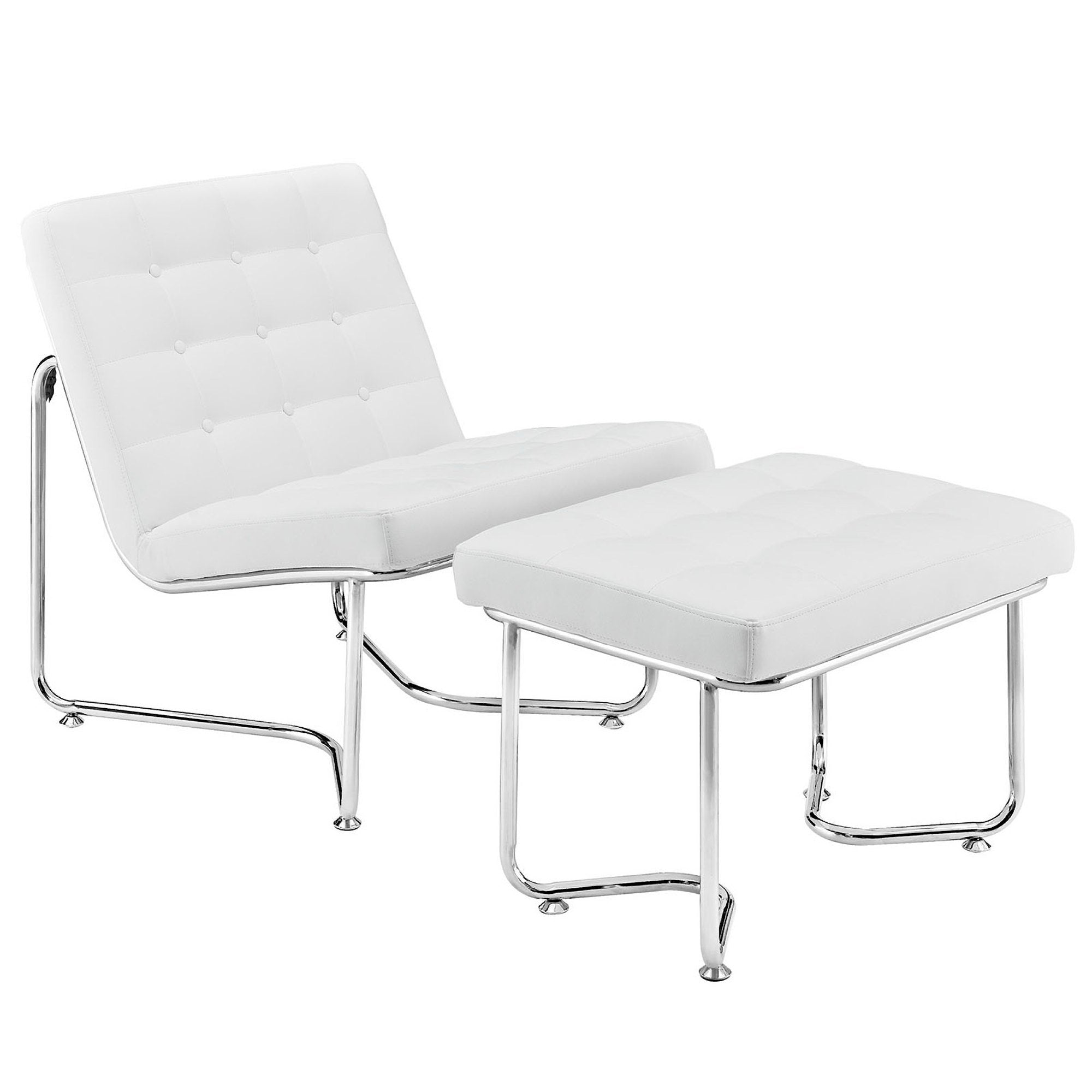 Gibraltar Upholstered Vinyl Lounge Chair - White