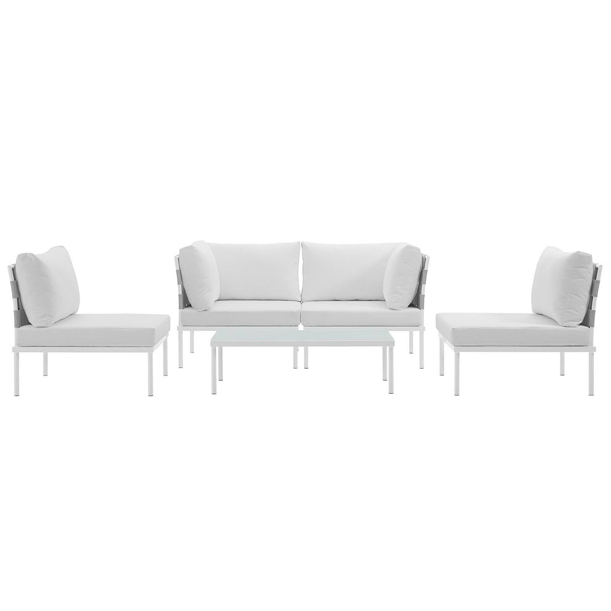 Harmony 5 Piece Outdoor Patio Aluminum Sectional Sofa Set