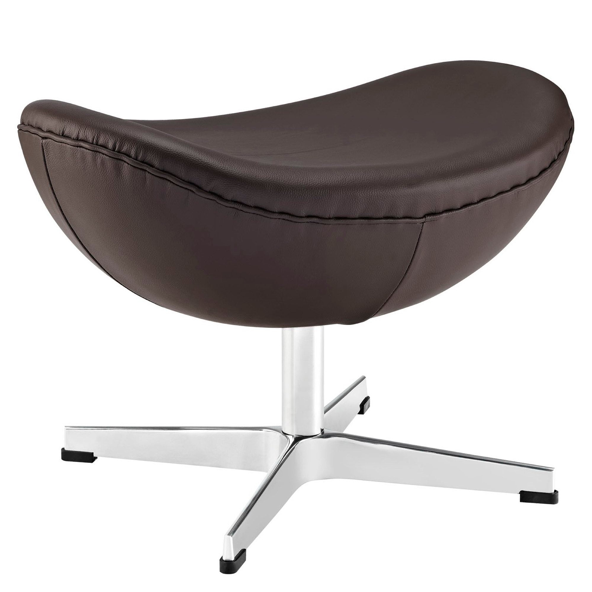 Glove Leather Ottoman - Brown