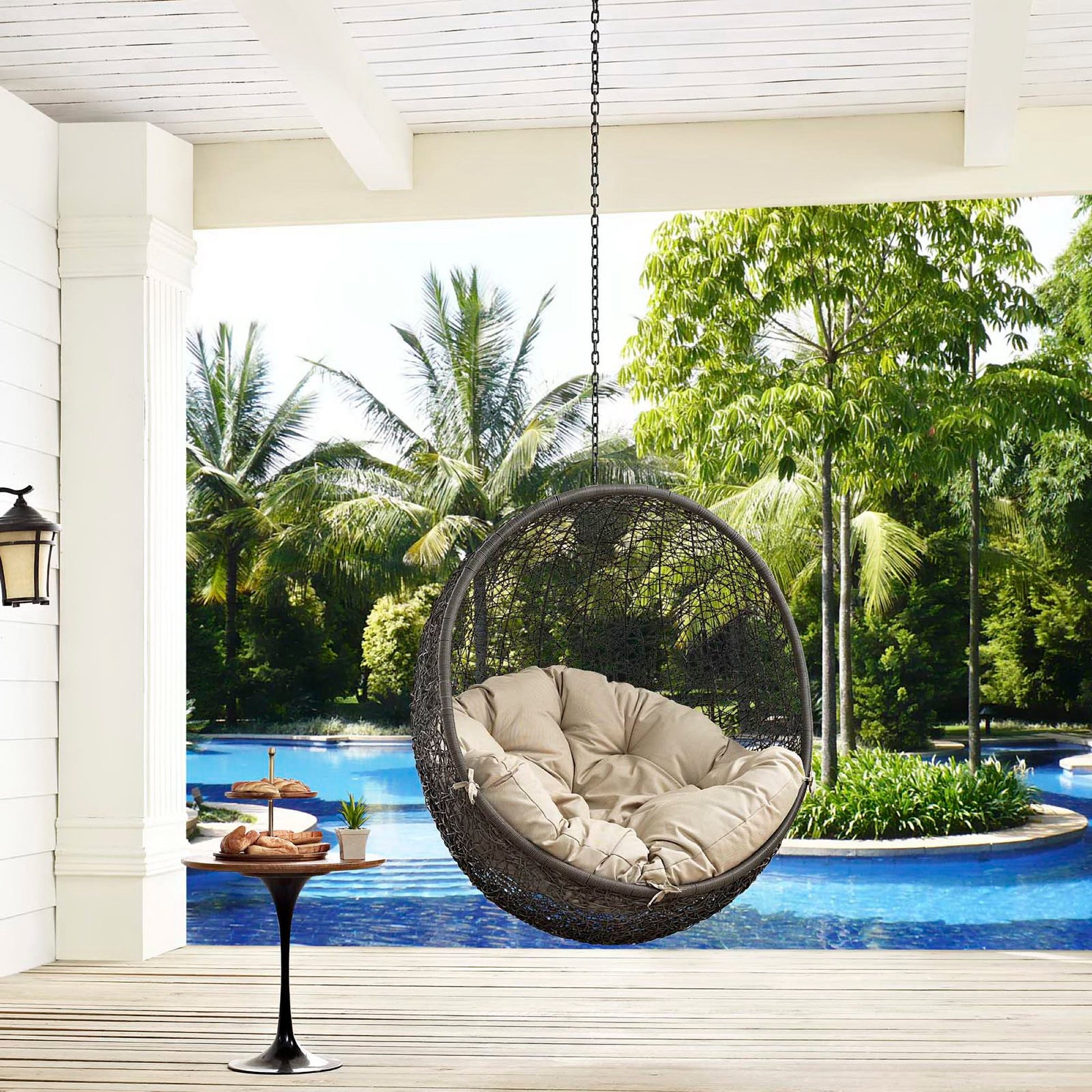 Hide Outdoor Patio Swing Chair Without Stand - Gray Mocha