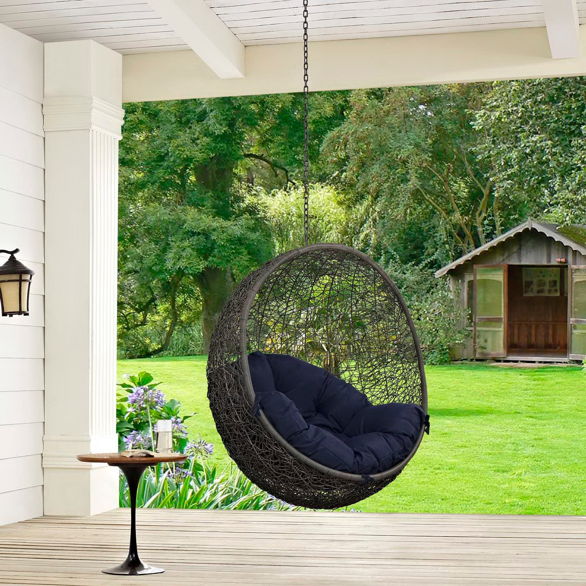 Hide Outdoor Patio Swing Chair Without Stand - White Gray
