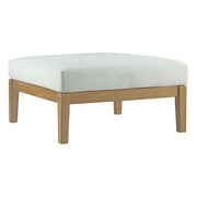 Bayport Outdoor Patio Teak Ottoman - Natural White