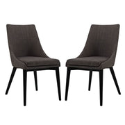 Viscount Fabric Dining Side Chair Set of 2 - Brown