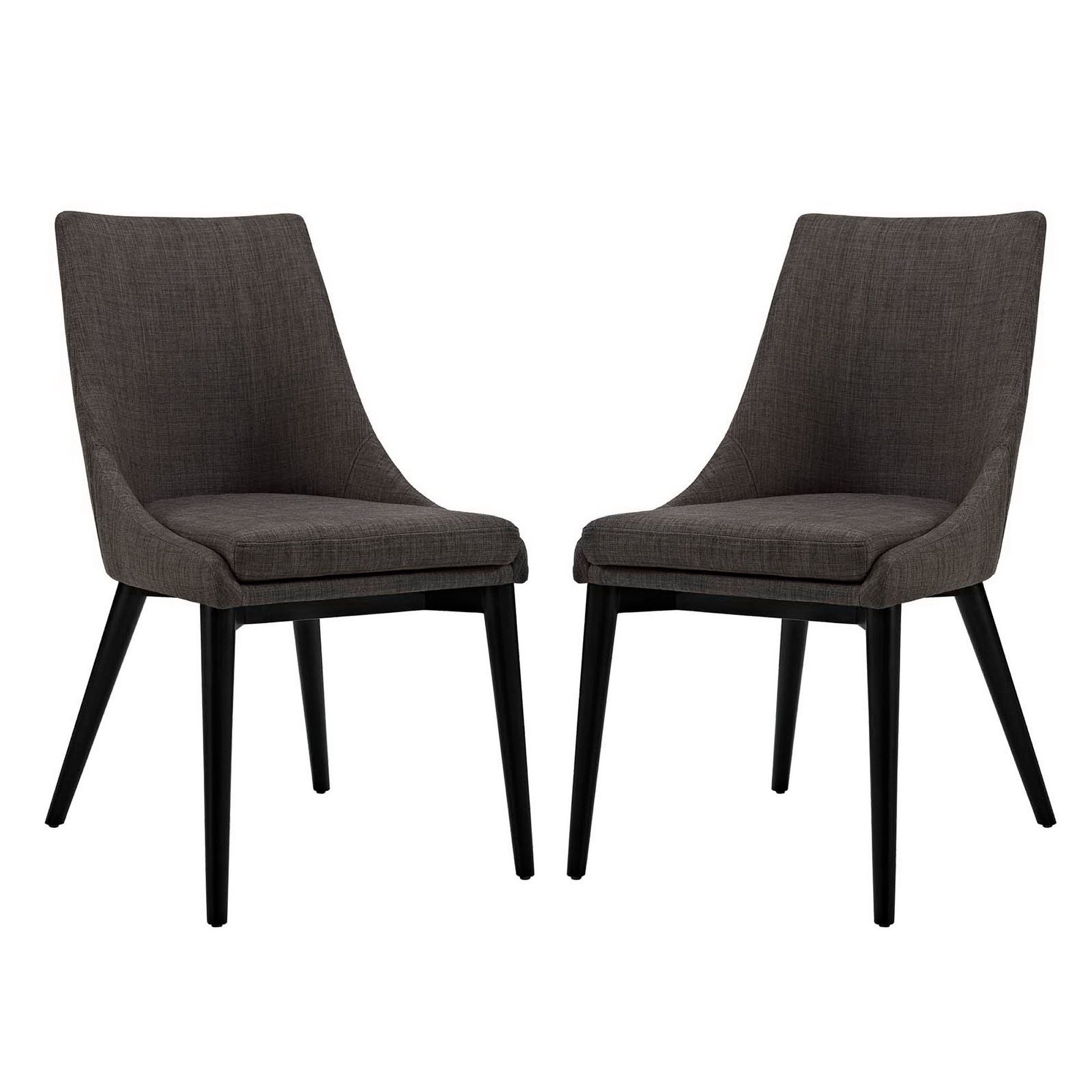 Viscount Fabric Dining Side Chair Set of 2 - Brown