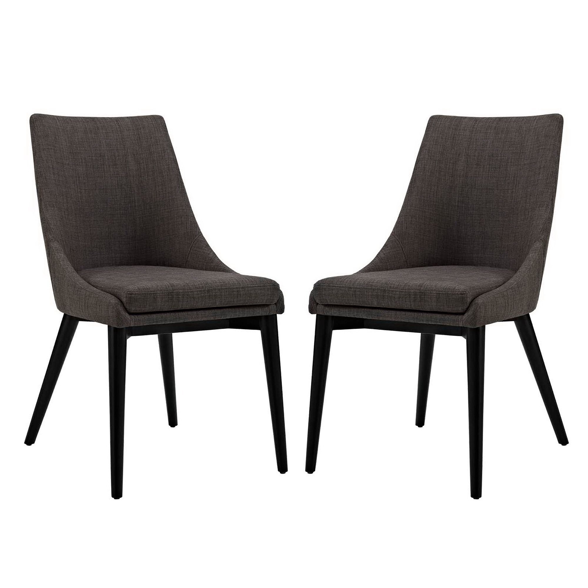 Viscount Fabric Dining Side Chair Set of 2 - Brown