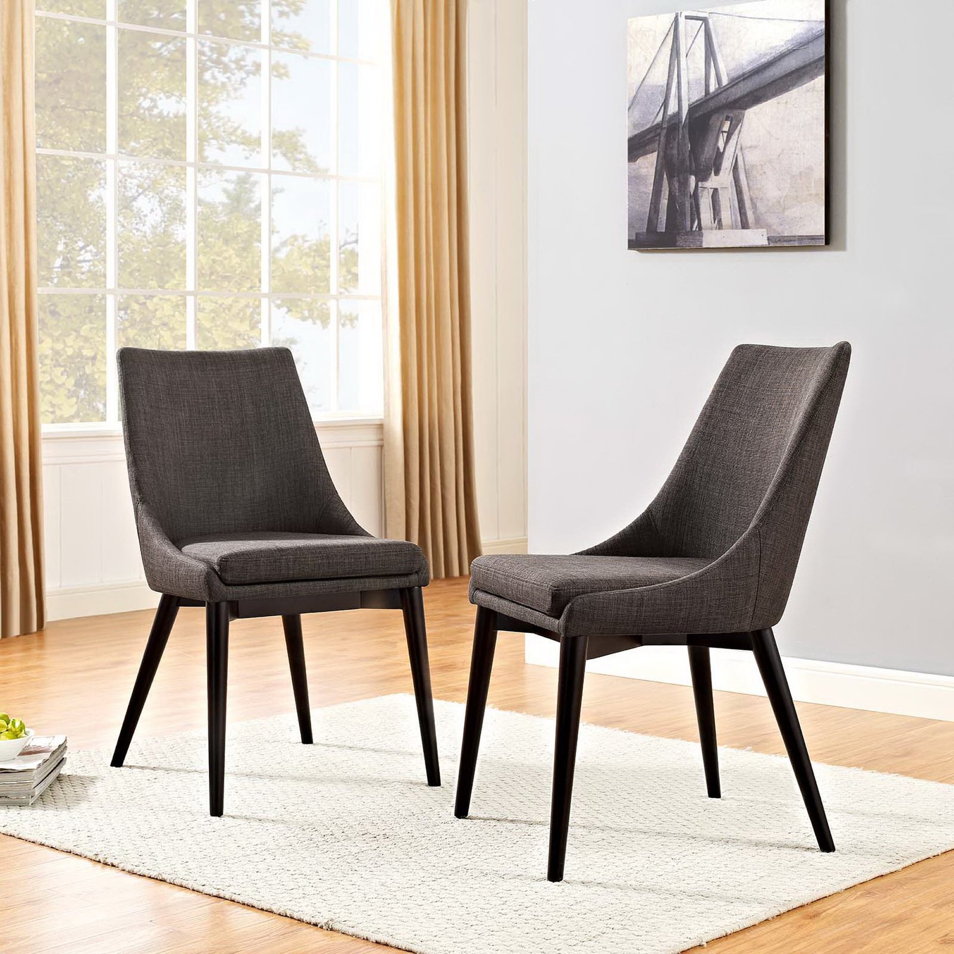 Viscount Fabric Dining Side Chair Set of 2 - Orange
