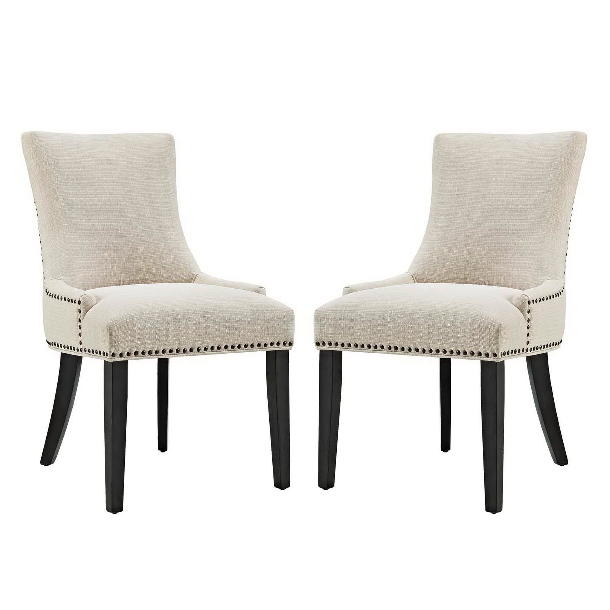 Marquis Fabric Dining Side Chair Set of 2 - Beige