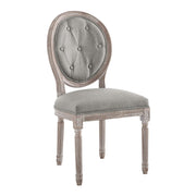 Arise Vintage French Upholstered Fabric Dining Side Chair - Light Gray