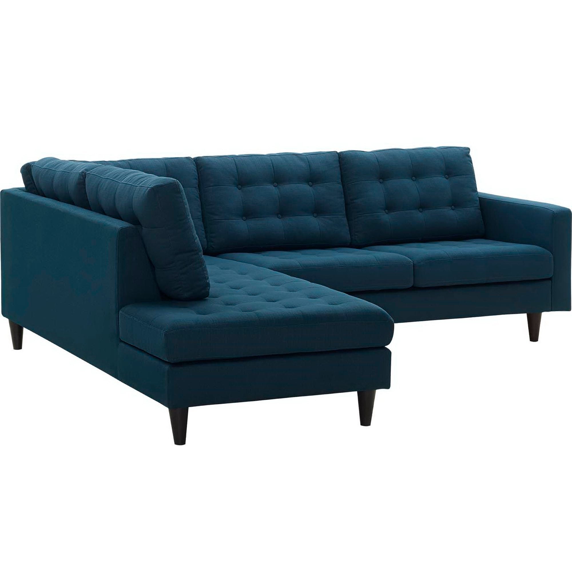 Empress 2 Piece Upholstered Fabric Left Facing Bumper Sectional - Granite