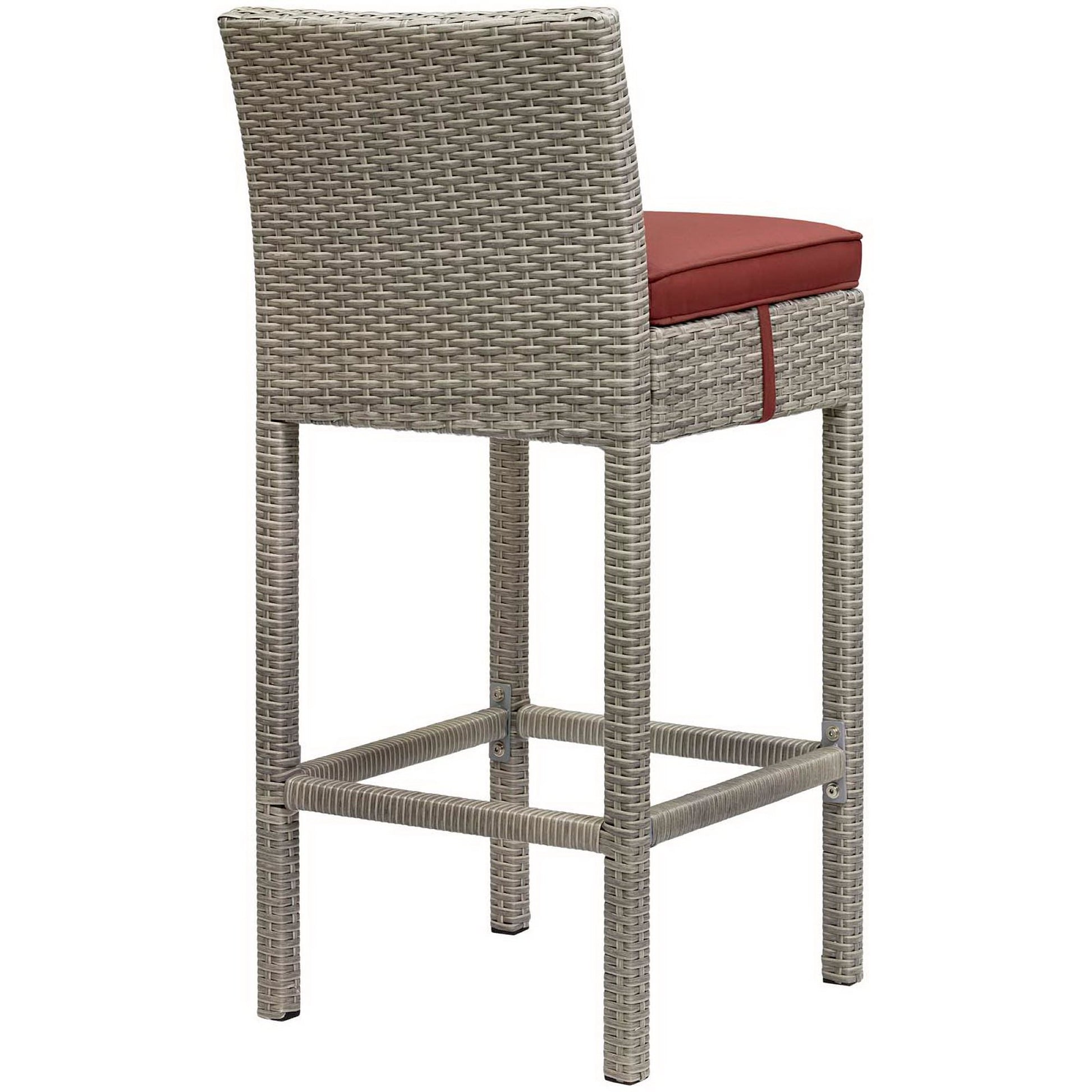 Conduit Outdoor Wicker Rattan Bar Stool - Light Gray Peridot