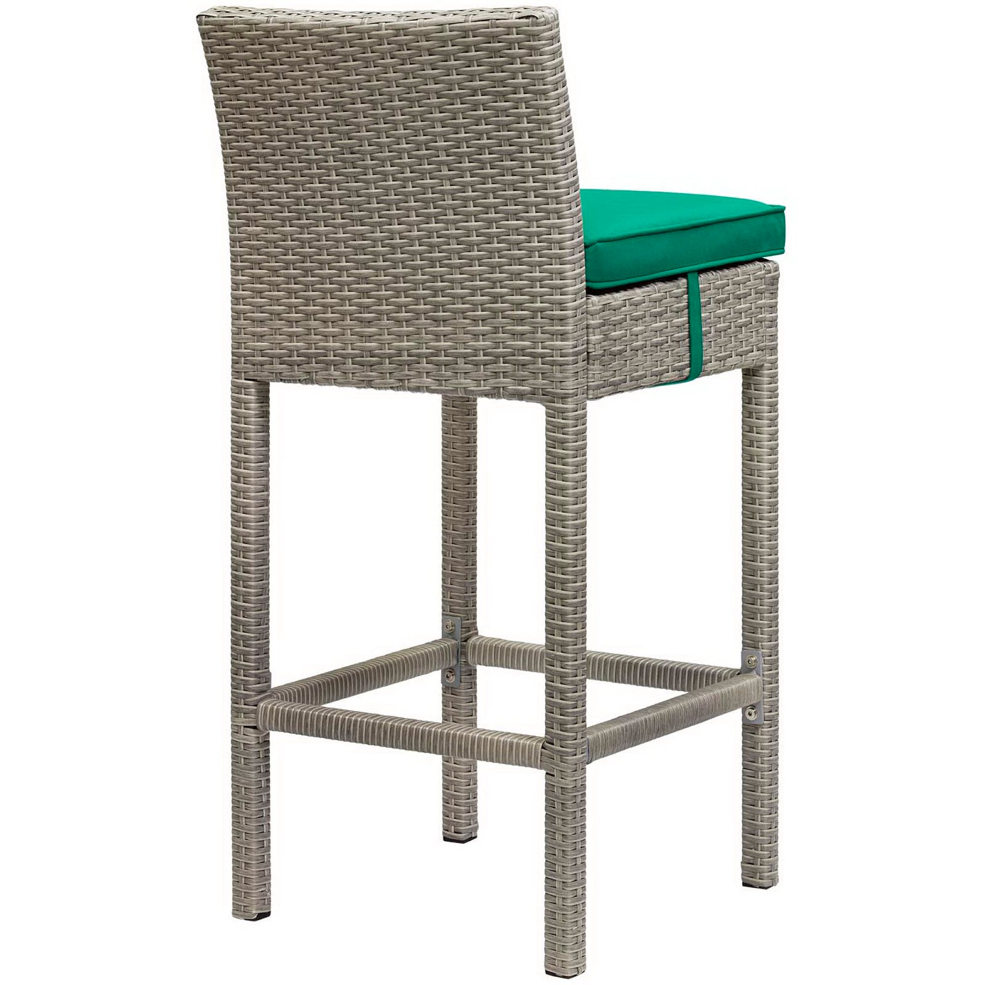 Conduit Outdoor Wicker Rattan Bar Stool - Light Gray White