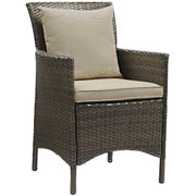 Conduit Outdoor Wicker Rattan Dining Armchair - Brown Beige