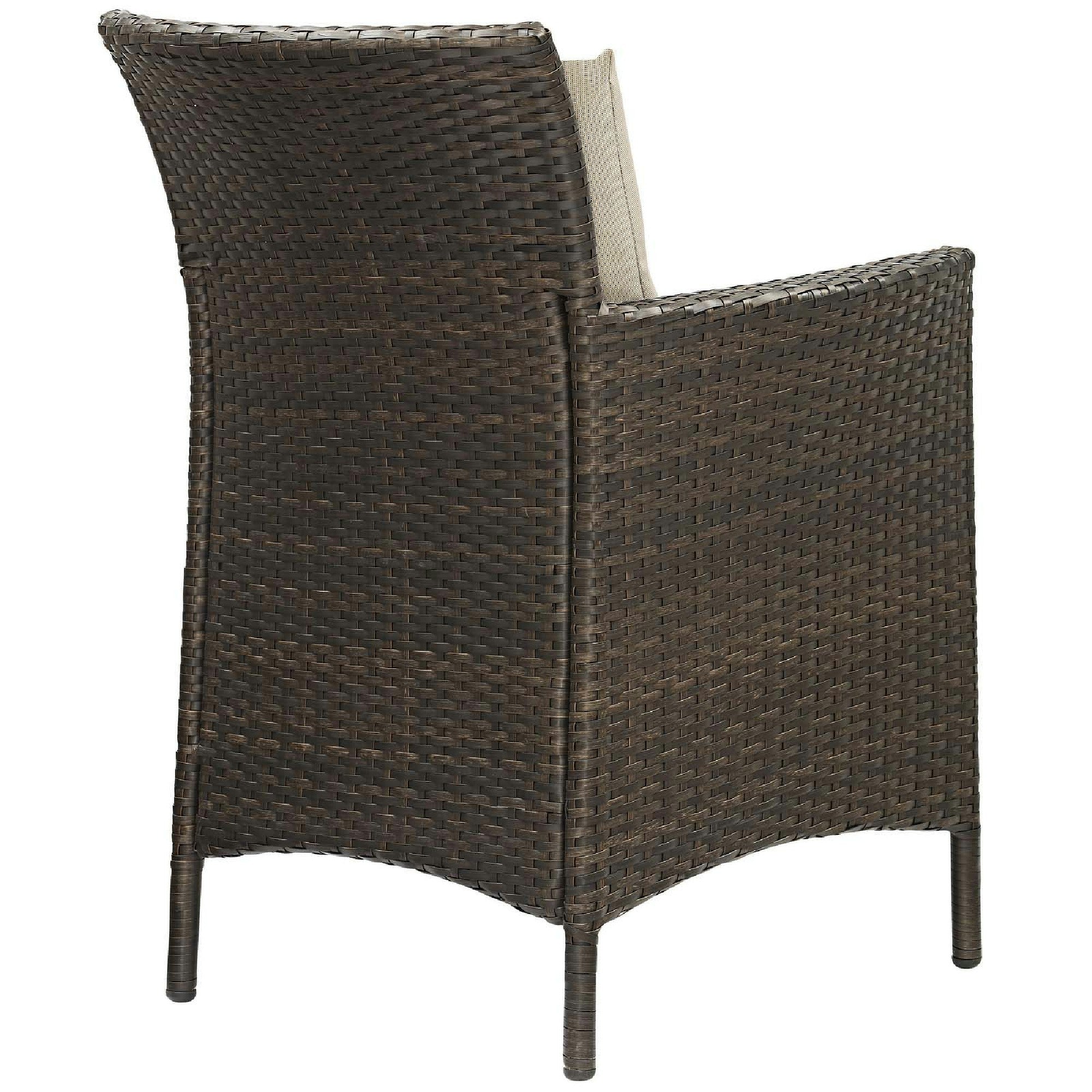 Conduit Outdoor Wicker Rattan Dining Armchair - Brown Turquoise