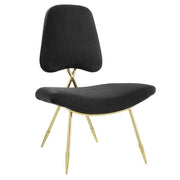 Ponder Performance Velvet Lounge Chair - Black