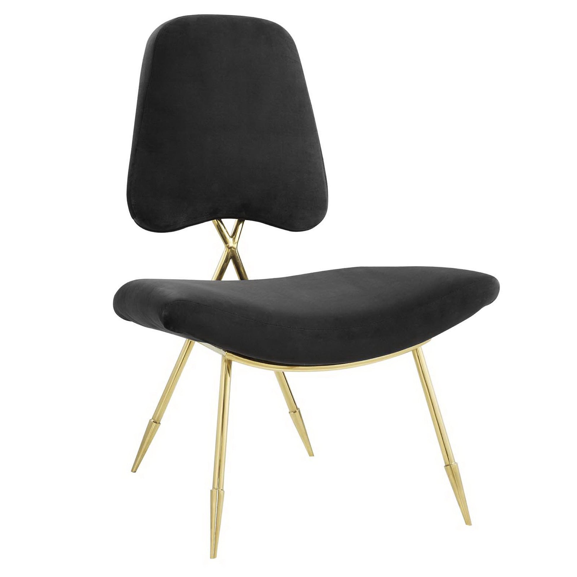 Ponder Performance Velvet Lounge Chair - Black