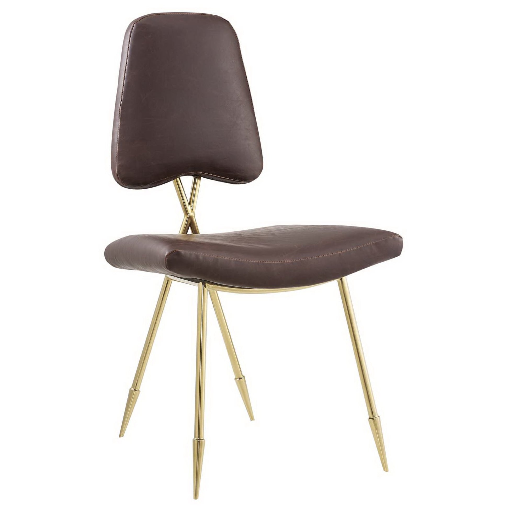 Ponder Antique Faux Leather Dining Side Chair - Brown
