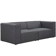 Mingle 2 Piece Upholstered Fabric Sectional Sofa Set - Gray