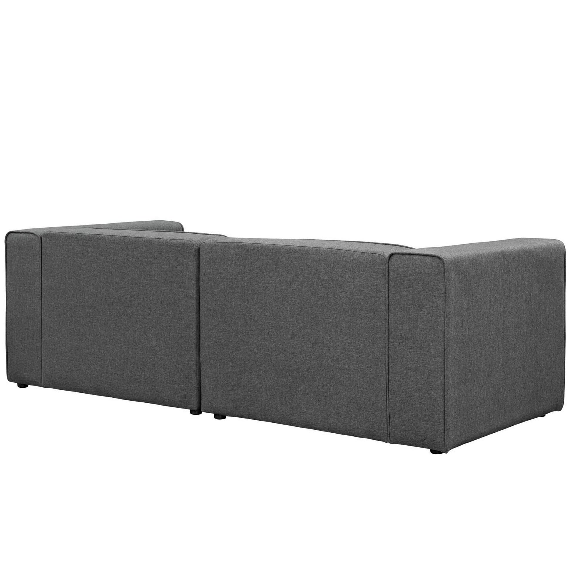 Mingle 2 Piece Upholstered Fabric Sectional Sofa Set - Teal