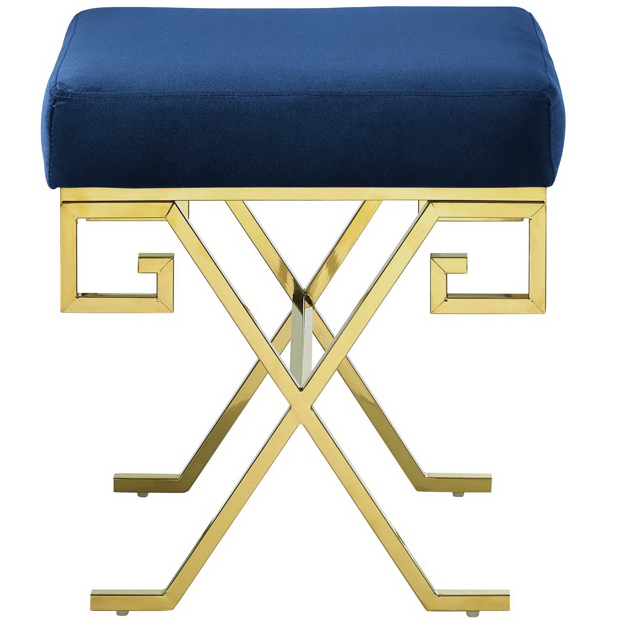 Twist Performance Velvet Bench - Sea Blue