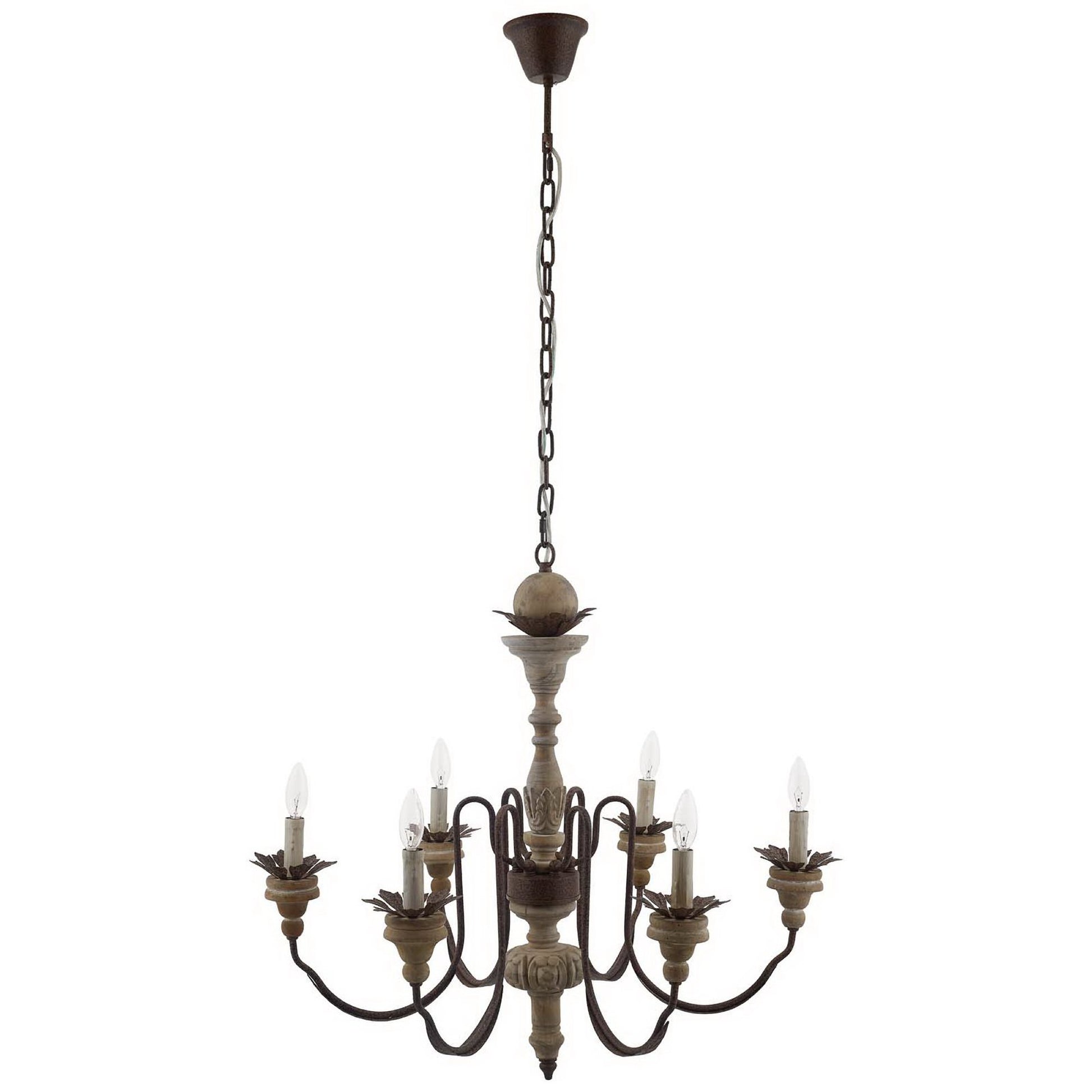 Bountiful Vintage French Pendant Ceiling Light Candelabra Chandelier - Black
