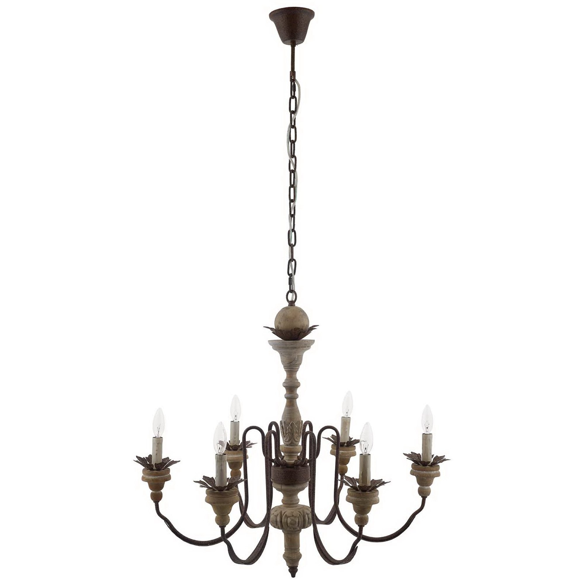 Bountiful Vintage French Pendant Ceiling Light Candelabra Chandelier - Black