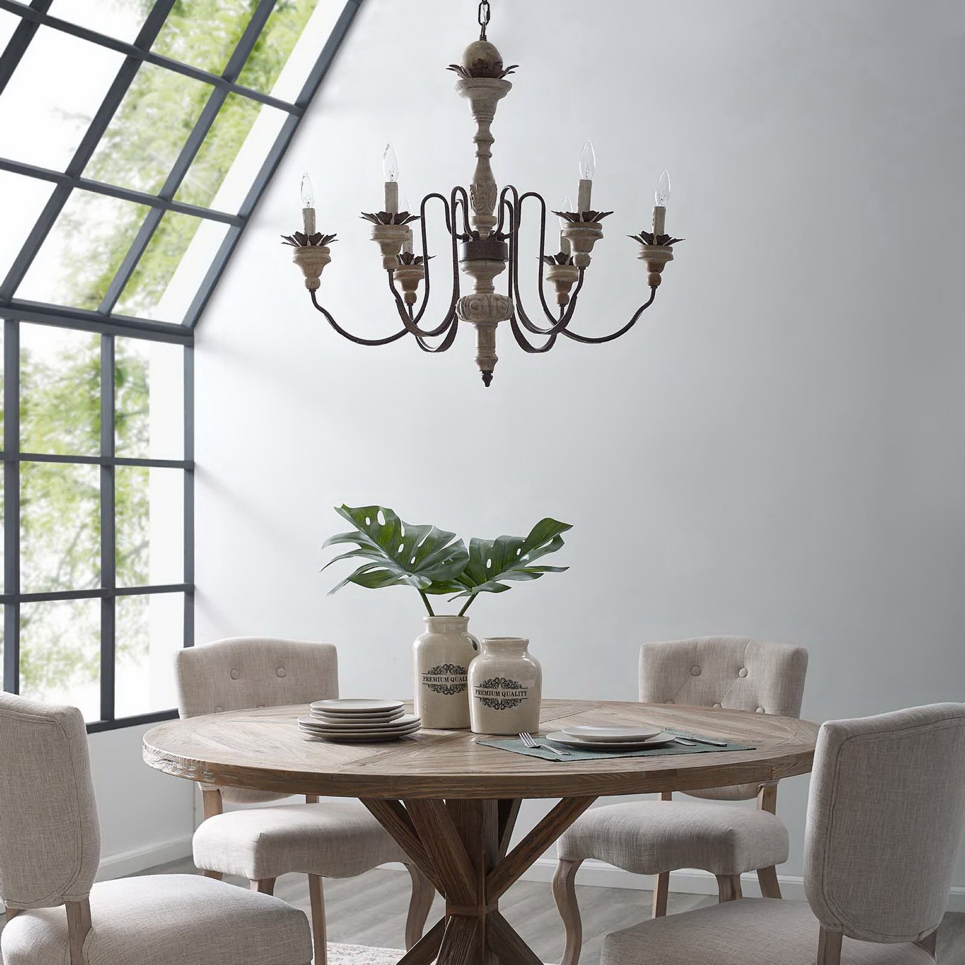 Bountiful Vintage French Pendant Ceiling Light Candelabra Chandelier
