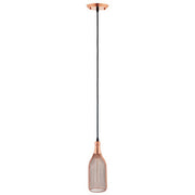 Glimmer Bottle-Shaped Rose Gold Pendant Light - Yellow