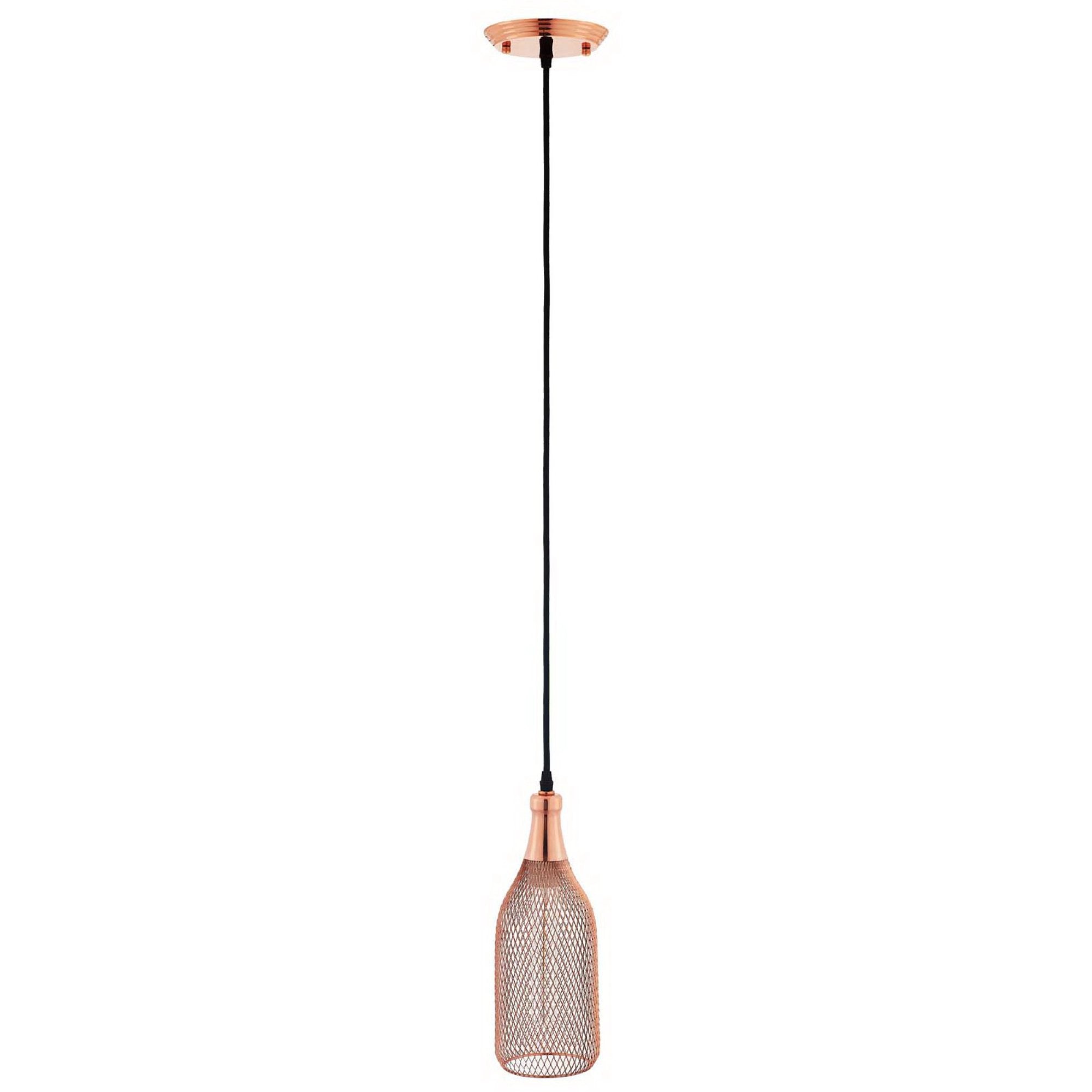 Glimmer Bottle-Shaped Rose Gold Pendant Light - Yellow
