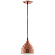 Dimple 6.5" Bell-Shaped Rose Gold Pendant Light - Brown