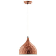 Dimple 11" Bell-Shaped Rose Gold Pendant Light - Brown