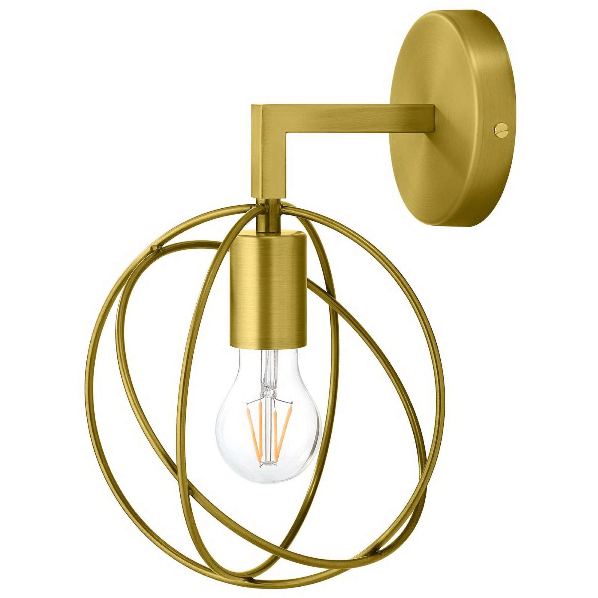 Perimeter Brass Wall Sconce Light Fixture - Brown