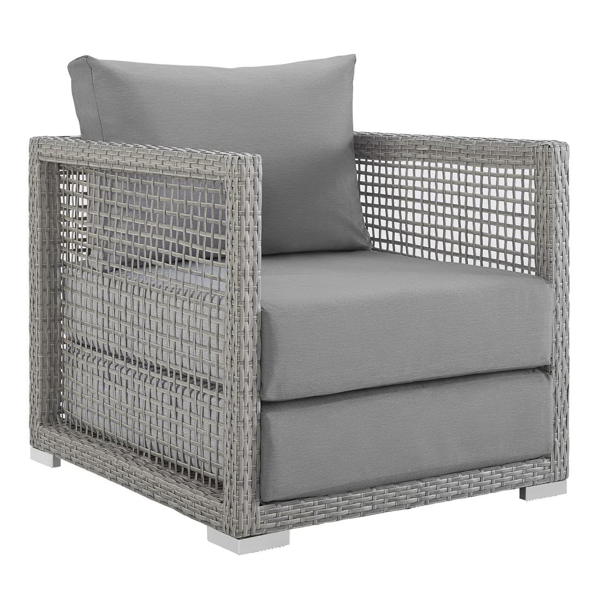 Aura Rattan Outdoor Patio Armchair - Gray Gray
