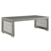 Aura Rattan Outdoor Patio Coffee Table - Gray