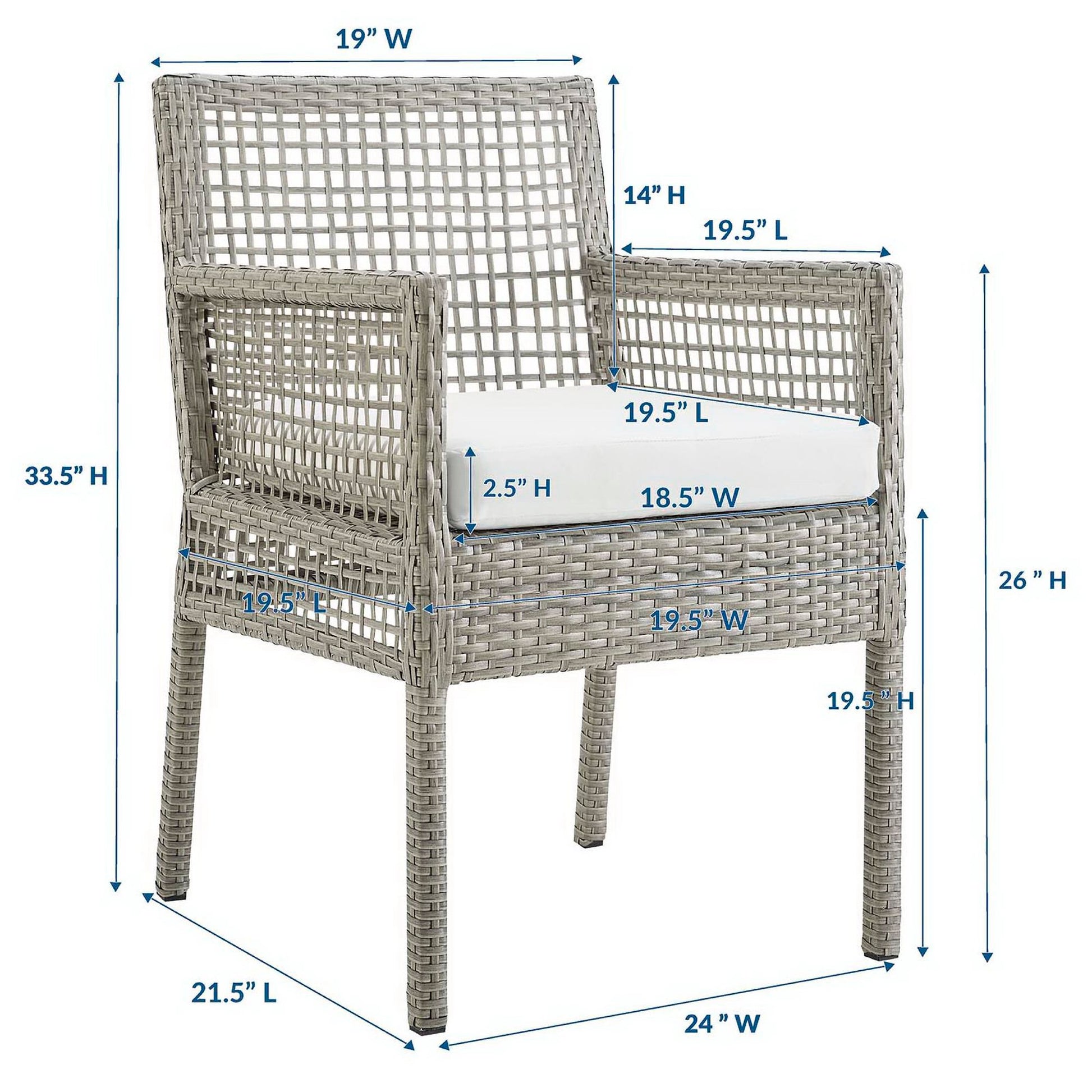 Aura 7 Piece Outdoor Patio Wicker Rattan Set