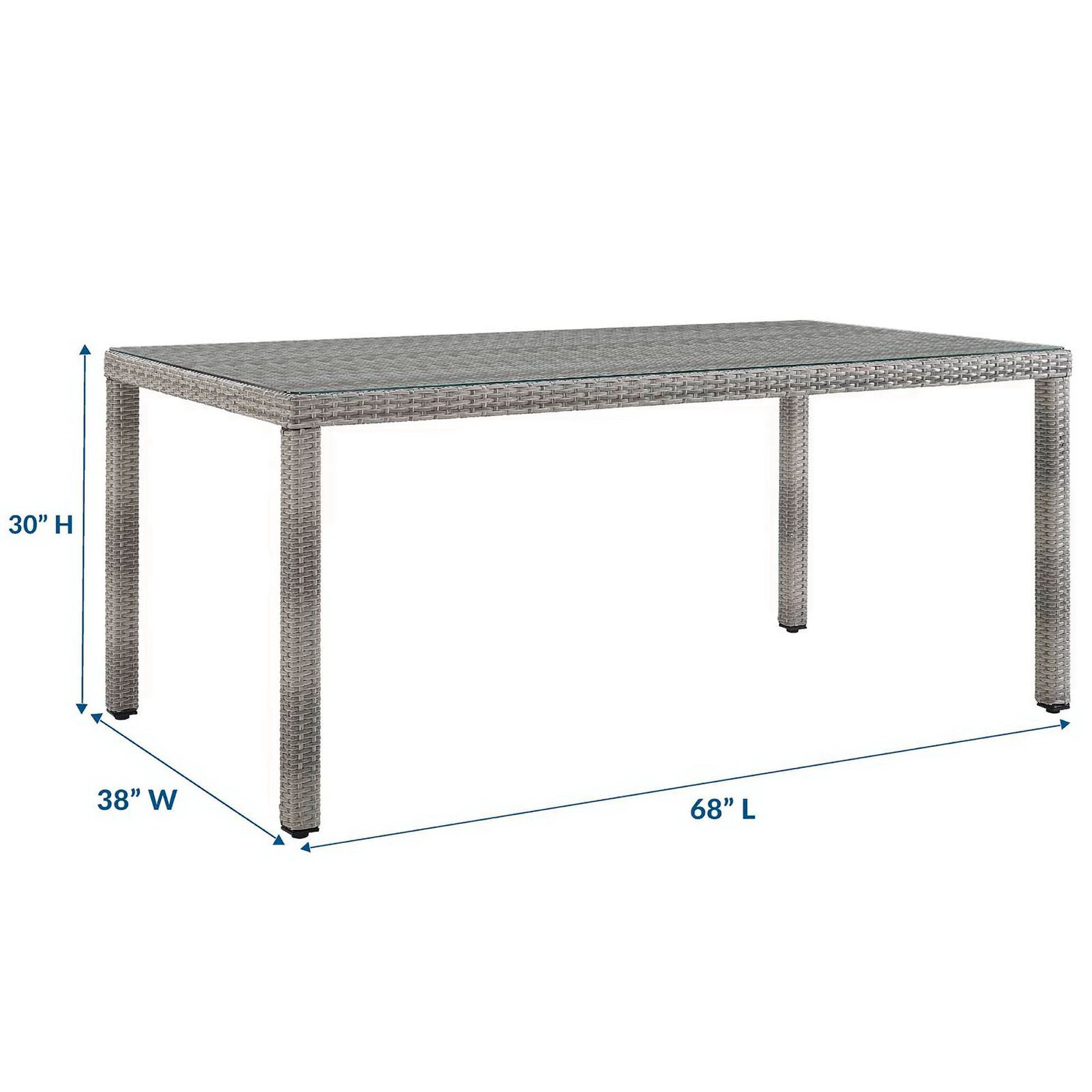 Aura 7 Piece Outdoor Patio Wicker Rattan Set - Gray White