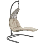 Landscape Hanging Chaise Lounge Outdoor Swing Chair - Light Gray Beige