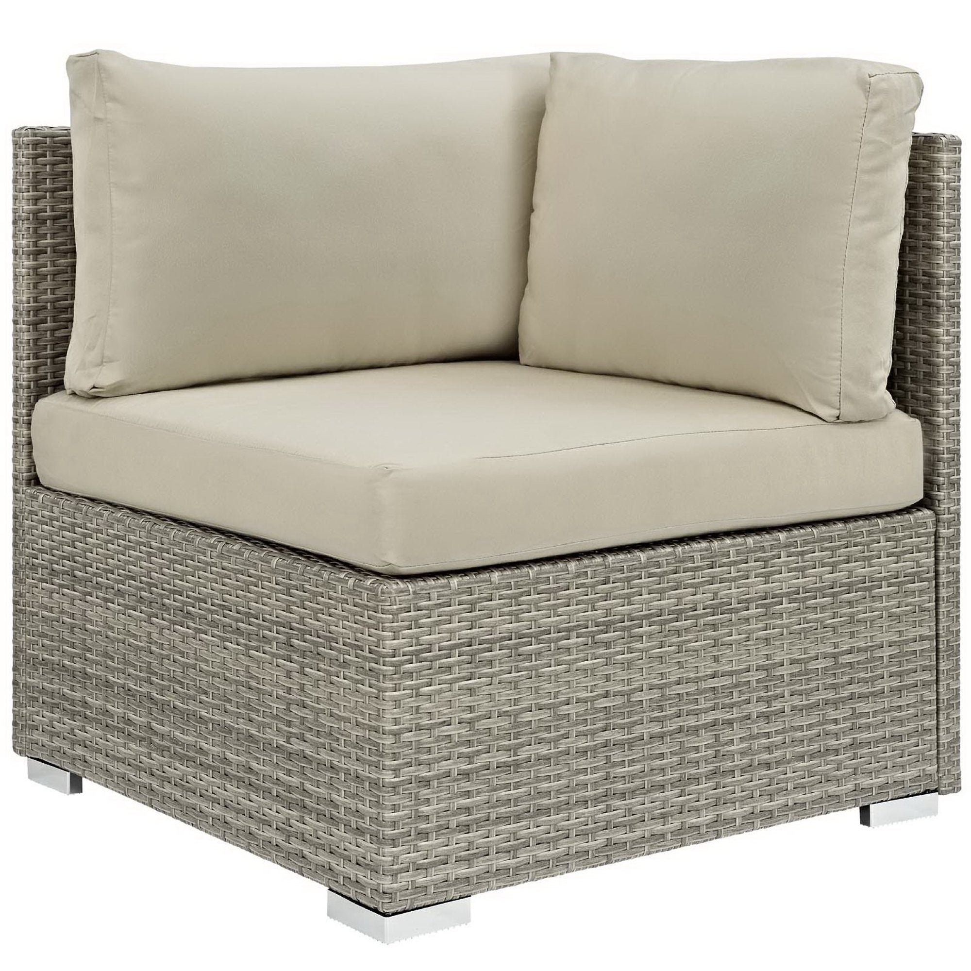 Repose Sunbrella® Fabric Outdoor Patio Corner - Light Gray Beige