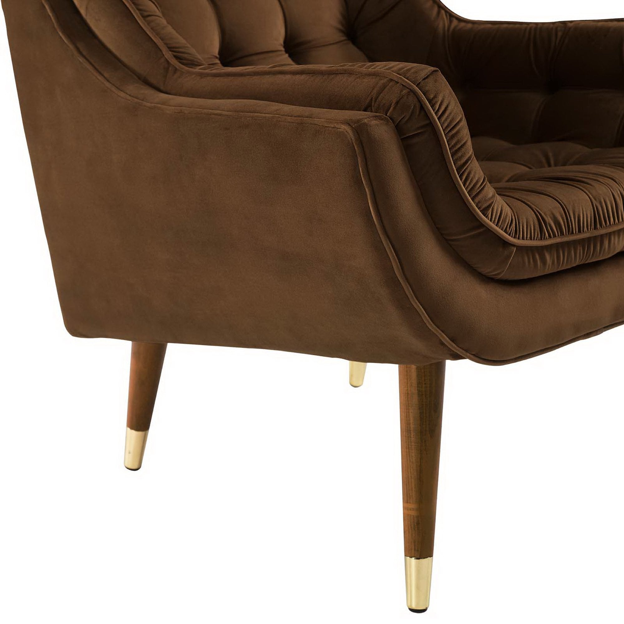 Suggest Button Tufted Performance Velvet Lounge Chair - Ivory