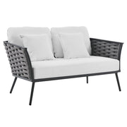 Stance Outdoor Aluminum Loveseat - Gray White