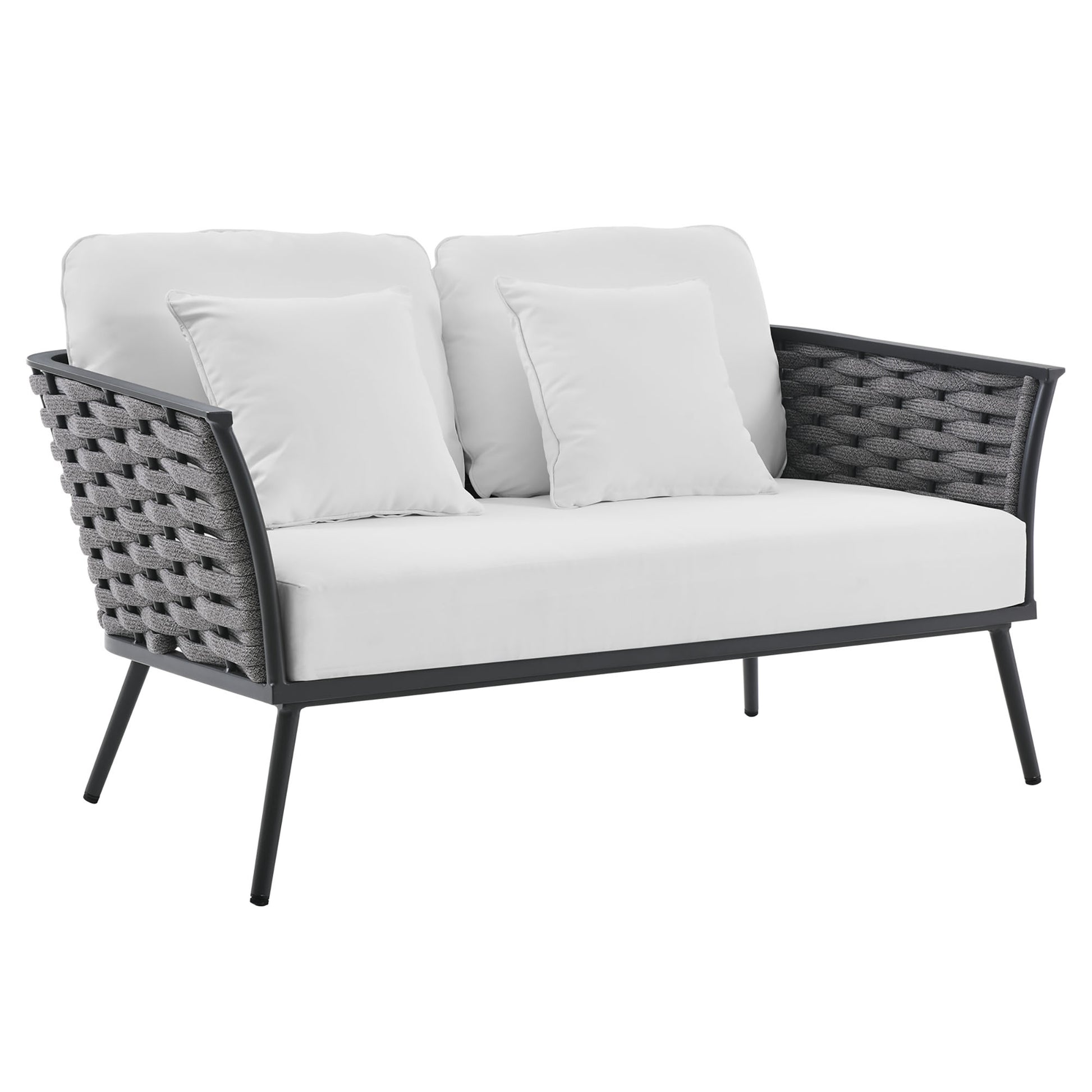 Stance Outdoor Aluminum Loveseat - Gray White