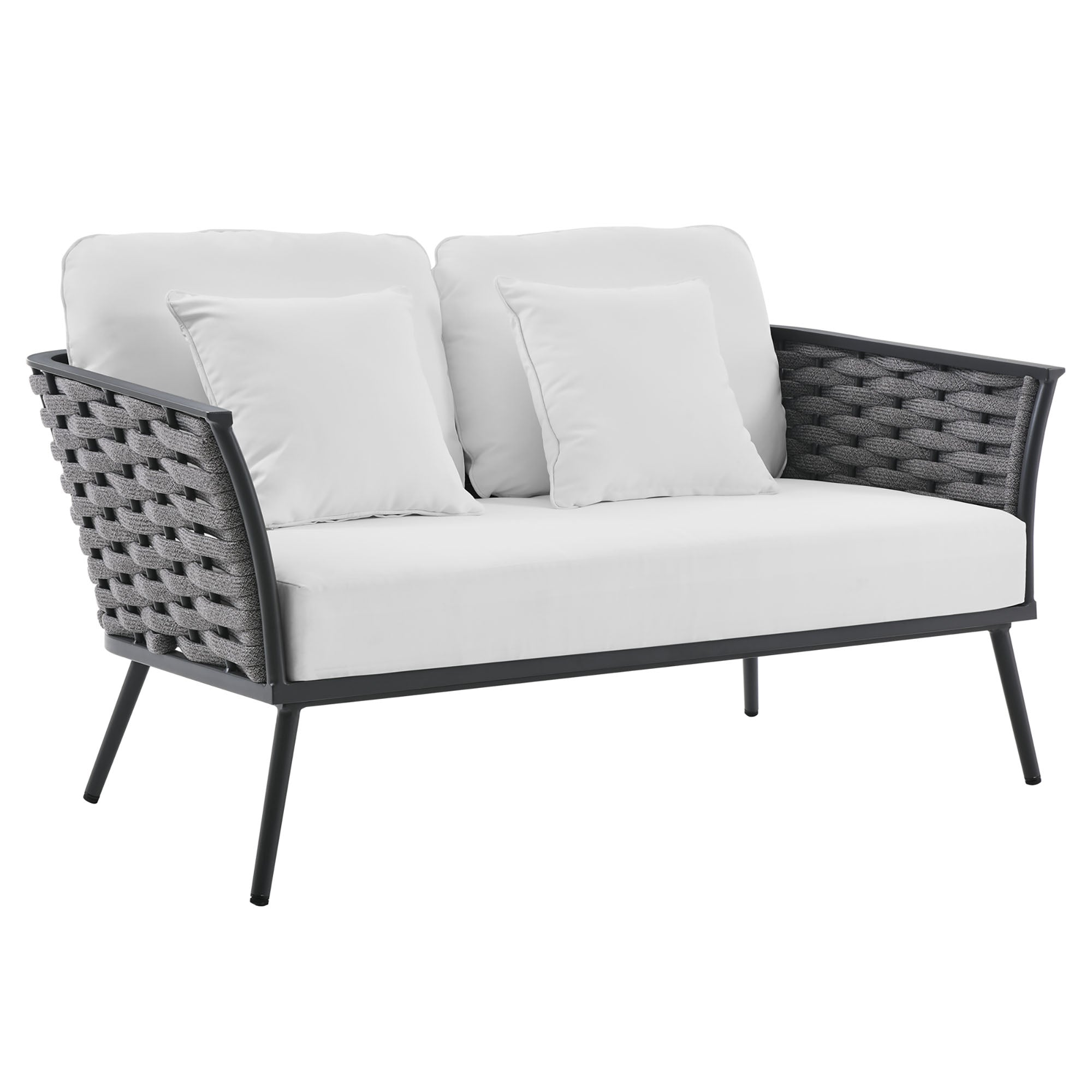 Stance Outdoor Aluminum Loveseat - Gray White
